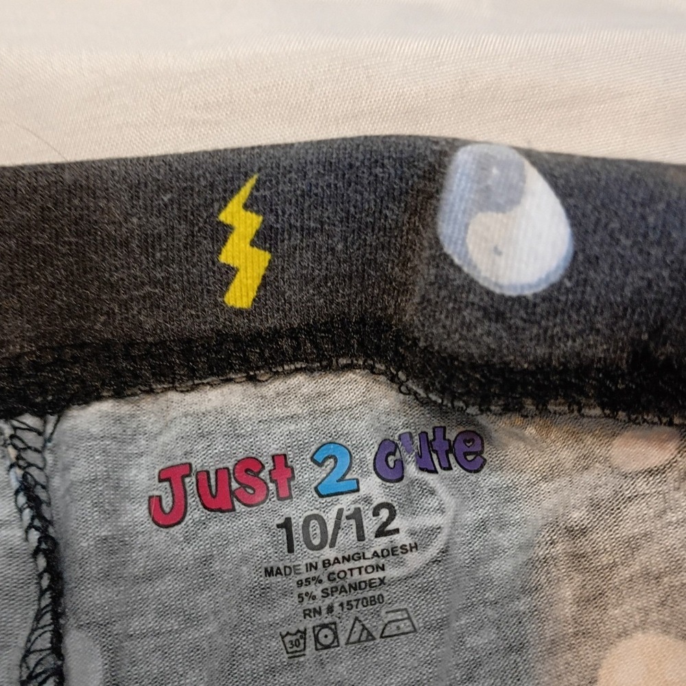 Just 2 Cute Leggings Kids 10/12 Gray Excellent Peace Sign Butterfly Print